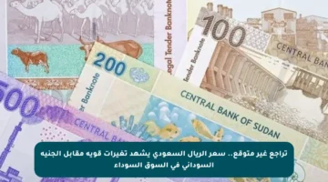تراجع غير متوقع.. سعر الريال السعودي يشهد تغيرات قوية مقابل الجنيه السوداني في السوق السوداء